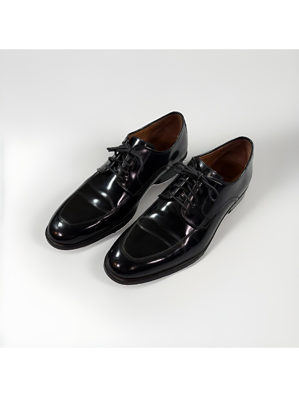 Johnston & Murphy Bradford Moc Toe Leather Derby Shoes Black Men's 10 D 15-1775